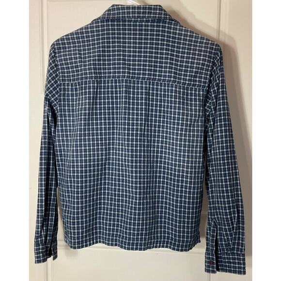 Andrew & Co.Blue Check Front Zipper & Pockets Lightweight Cotton Jacket M - Picture 6 of 10